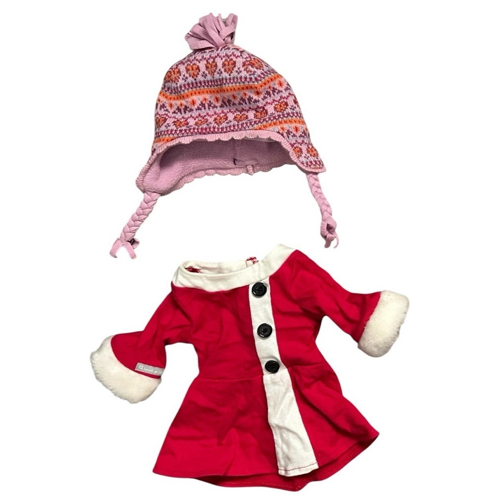 Retired American Girl Doll‎ Santa's Helper Dress & Perfectly Warm Winter Hat